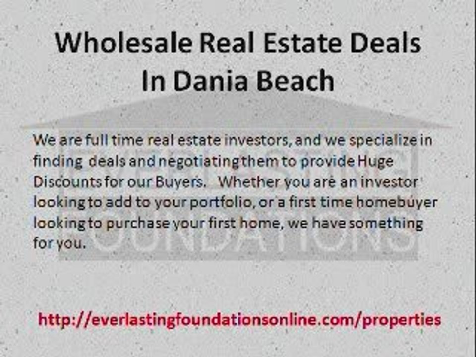 Wholesale Real Estate Deals In Dania Beach