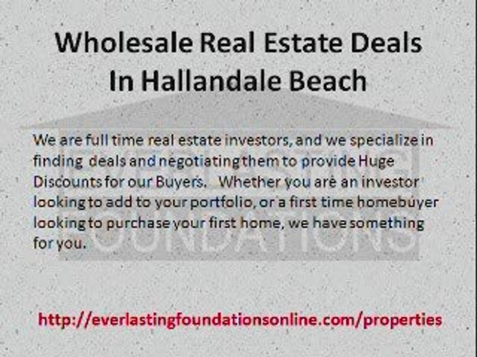 Wholesale Real Estate Deals In Hallandale Beach