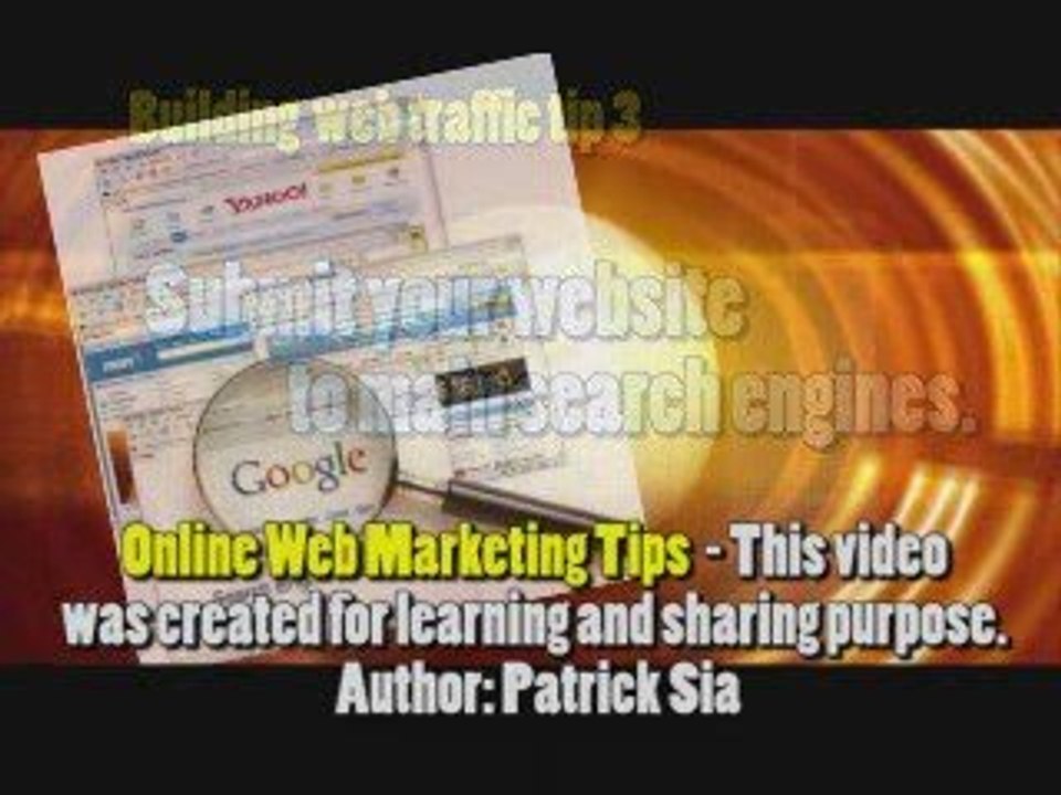 Online Web Marketing Tips - Build Web Traffic (part 1)