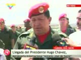 Chávez llega a Cumaná a Cumbre ALBA