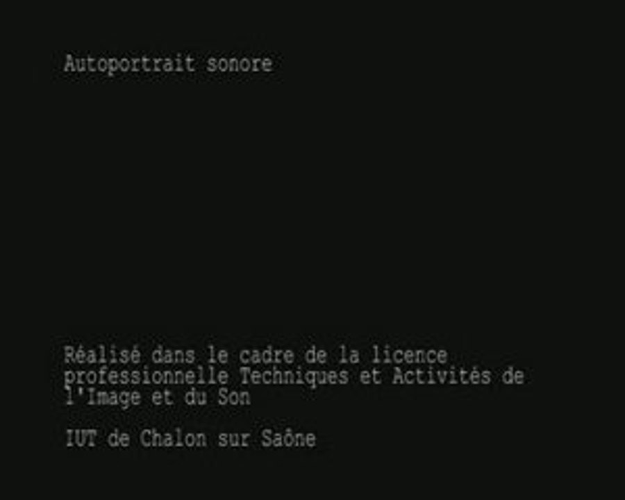 Autoportrait sonore