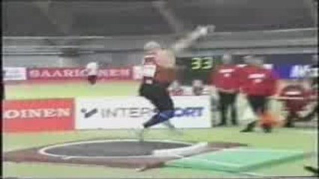 Athlé lancer poids lanceur finlandais Mika Halvari - 22.09M