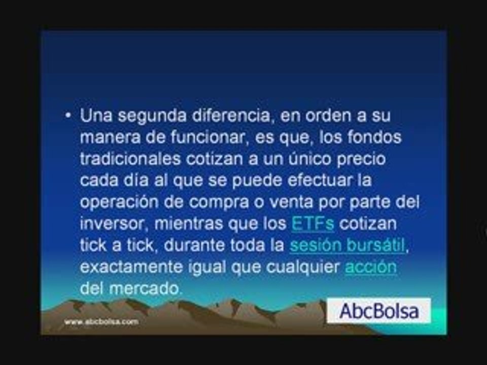 UN PRODUCTO CON FUTURO LOS EXCHANGE TRADED FUNDS Ó ETFS