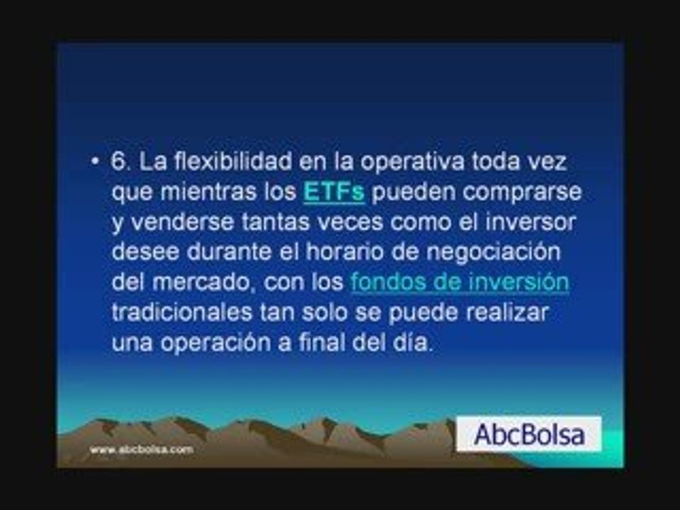 PRINCIPALES CARACTERISTICAS DE LOS ETFS