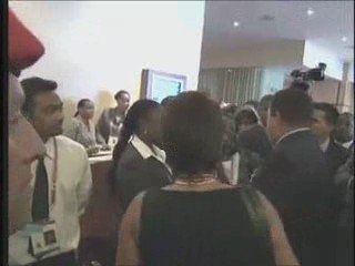 Llegada de Chávez a la Cumbre de las Américas