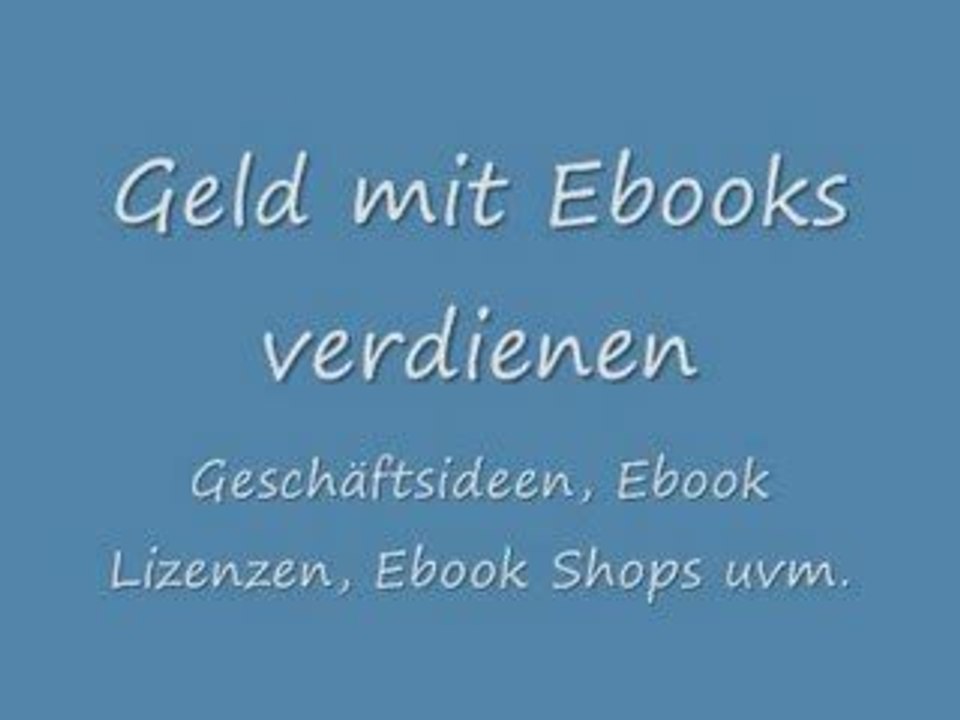 Geld mit ebooks verdienen