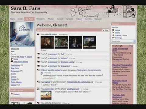 Sara Bareilles Fan Community ! NEW !! Join now.