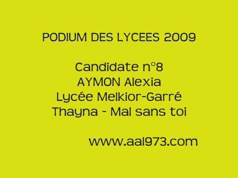 Podium des Lycées 2009 - Prestation Alexia (Melkior-Garré)
