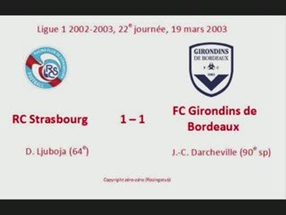 RCS - Bordeaux (1-1), mars 2003