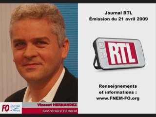 21 Avril 2009 - Journal RTL - Itw Grève FO Énergie et Mines