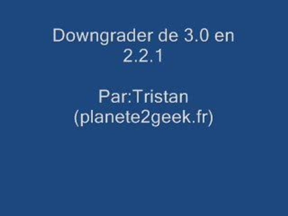 Downgrader de 3.0 en 2.2.1