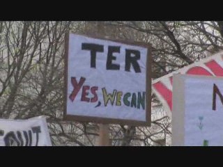 Manif "NON LGV PACA" Foire Brignoles 18 avril 2009