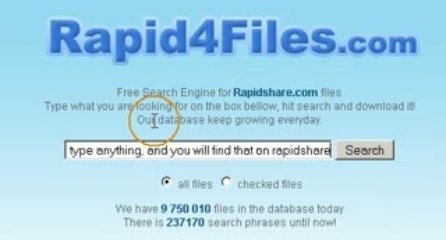 Rapidshare search files