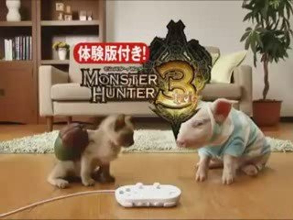 Monster Hunter G commercial TV Japan Cat & Pig Wii