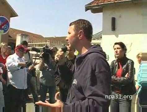 Olivier Besancenot et Myriam Martin à Molex