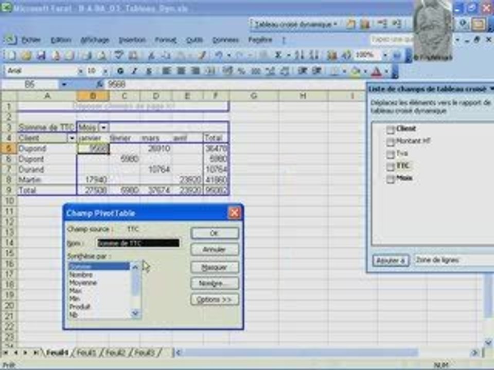 Tableaux croisé dynamiques
