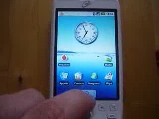 HTC Magic sous Android : écran d'accueil