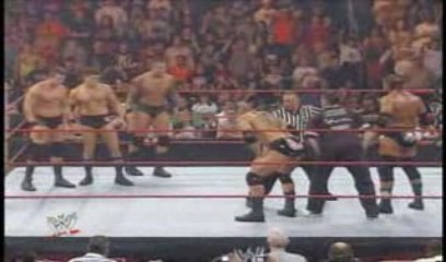 Batista & Shane & Triple h Vs The Legacy part 1
