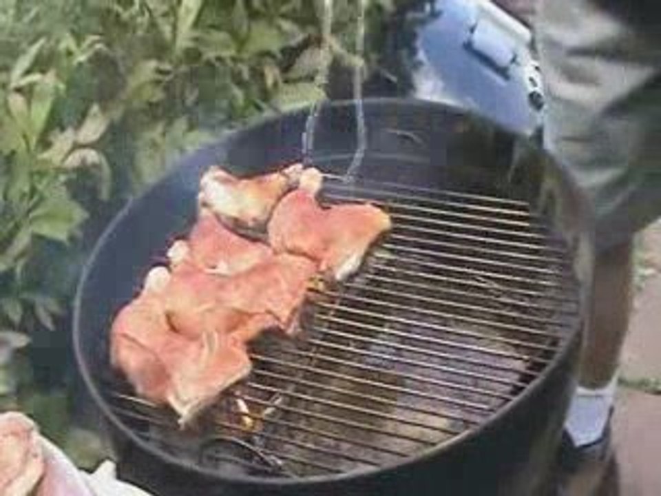 Cooking BBQ chicken on a Weber Grill