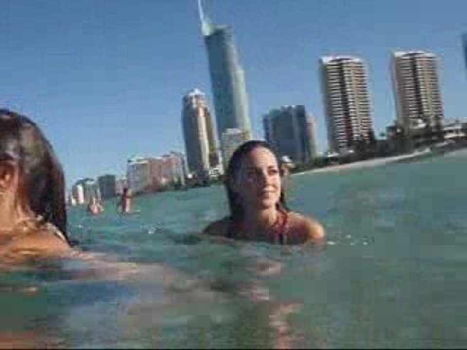 At the beach in surfers