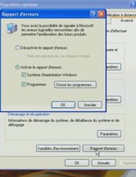 Windows : Désactiver le rapport d'erreurs