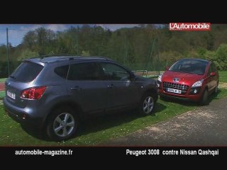 Comparatif Peugeot 3008 contre Nissan Qashqai