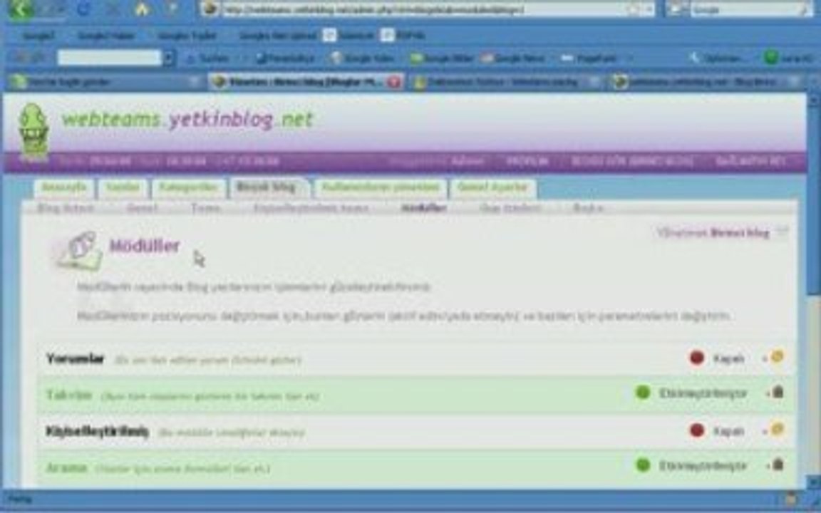 Modüllere gitmek