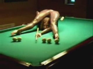 Funny pool player