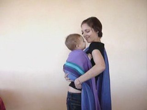 Portage écharpe tissée : Kangourou hanche dép. bébé à bras