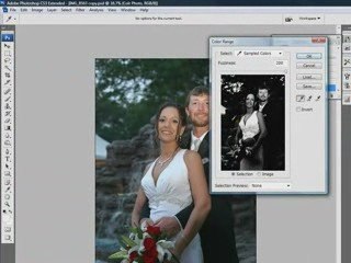 Transform a color photograph into black & white with colo...