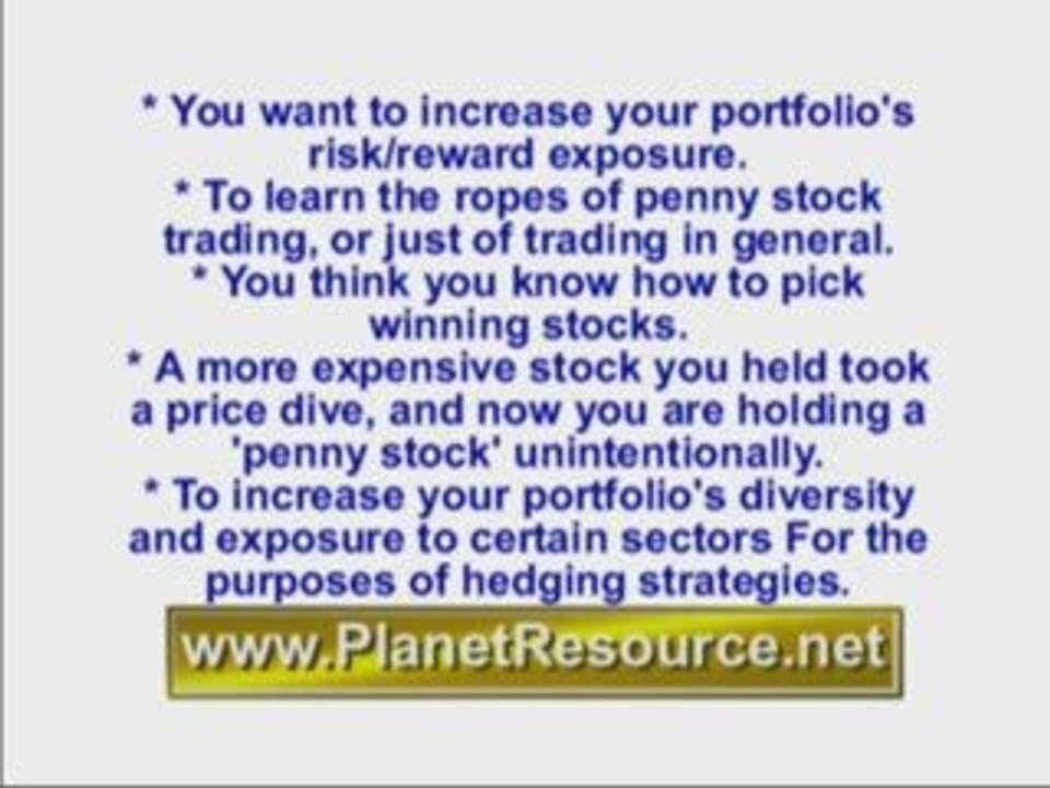 Why Trade Penny Stock - Planet Resource