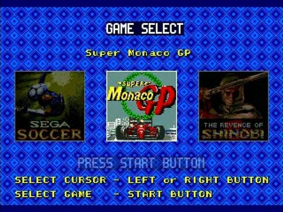 Vidéo spéciales 3 Sega Soccer et Super Monaco GP