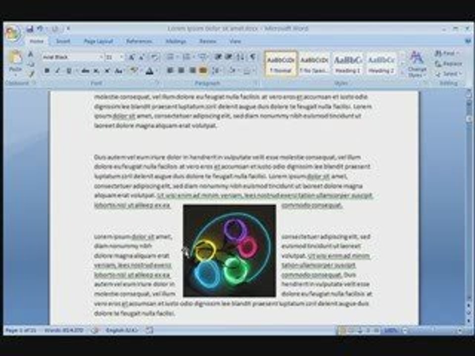 Word 2007 - How to change text alignment and formatting