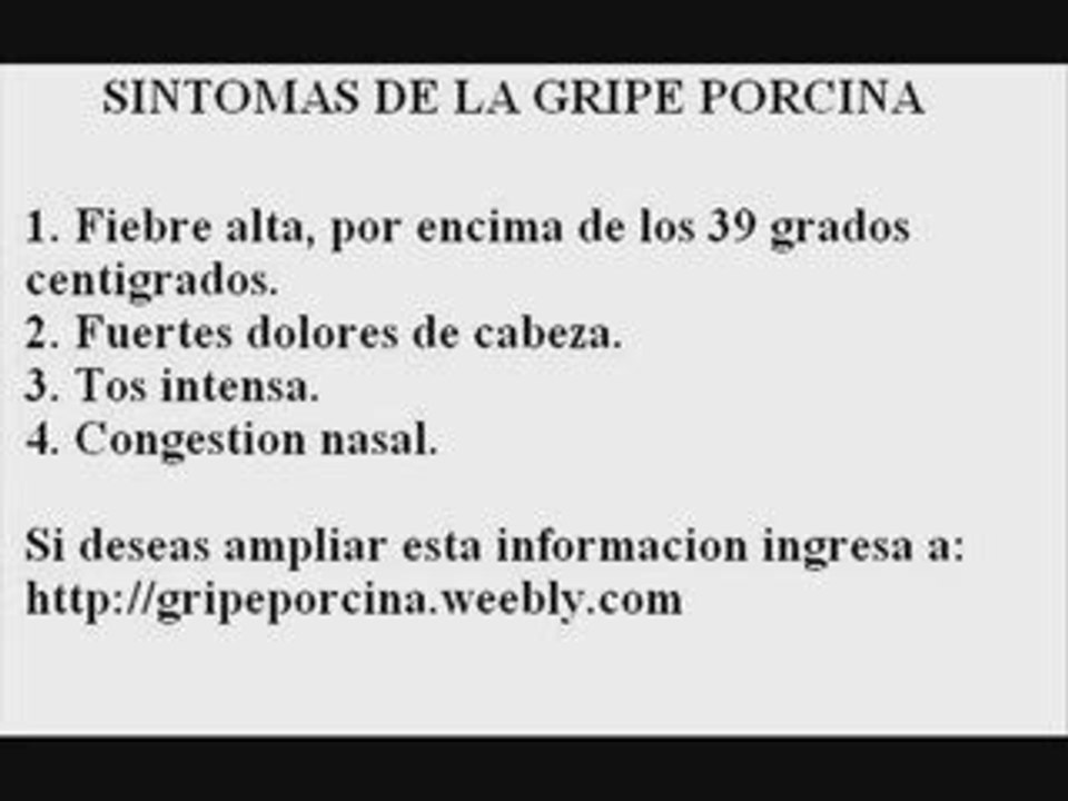 Gripe porcina (h1n1) - sintomas de la gripe porcina y precau