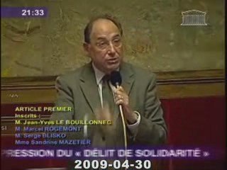 vs délit de solidarité - J.Y. LE BOUILLONNEC 30-04-2009