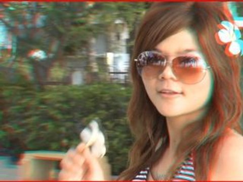 Joy 3D (Cute Thai Girl in Anaglyph 3D Color Glasses)