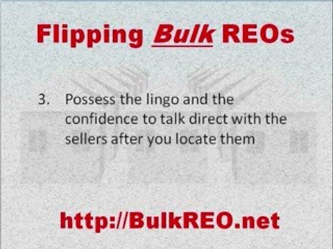 Bulk REO | Flipping Bulk REO's and Bulk REO Funding