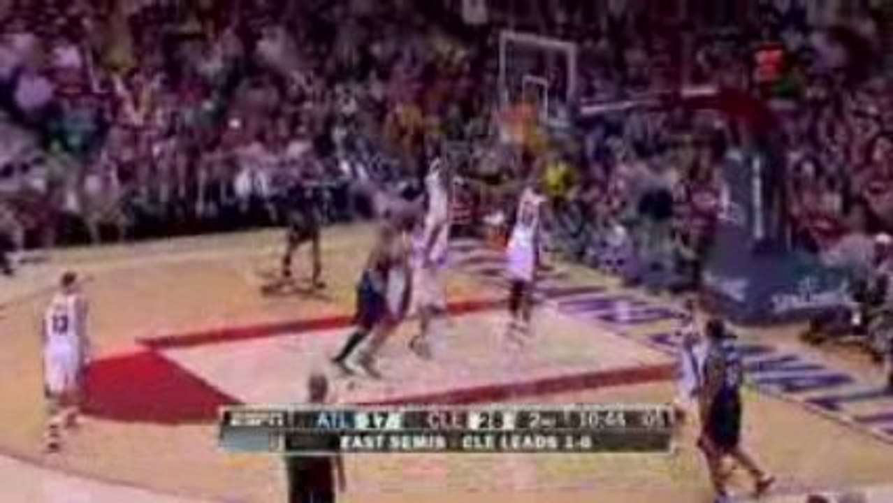 NBA West drives to the hoop for a lay up but Big Ben is ther