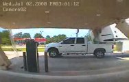 Truck takes out a gas station