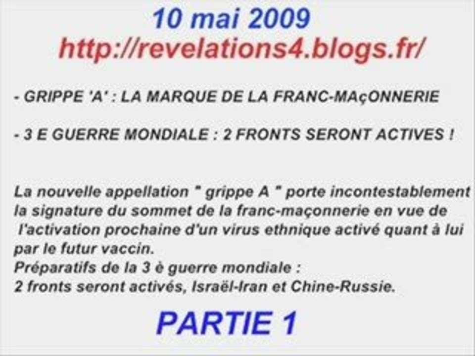 Géopolitique 10 Mai 2009  partie 1/2 - Rélévation4