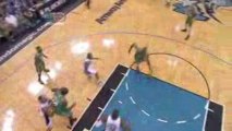 Paul Pierce drives the lane, gets fouled and sinks a tough c