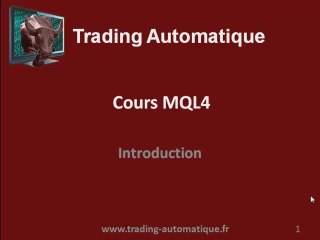 Introduction à la programmation MQL4