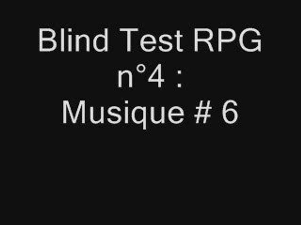 Blind Test RPG n°4 : Somebody Theme