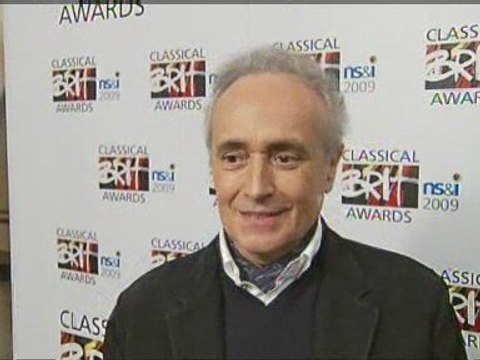Tenor Jose Carreras speaks at classical Brit awards