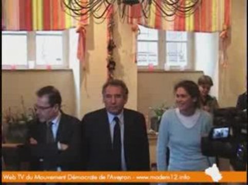 François BAYROU, Robert ROCHEFORT et Anne LAPERROUZE à Rodez