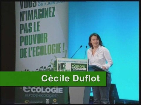 Cécile Duflot au meeting Europe Ecologie à Nice