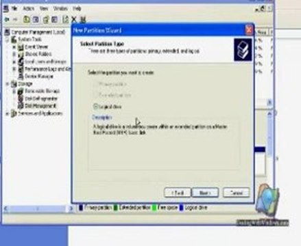 Hard Disk partition using disk management tool