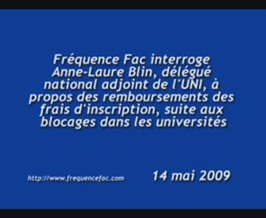 L'UNI demande le remboursement des frais d'inscription