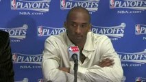 Kobe Bryant and Pau Gasol talk to the media after Sunday's G