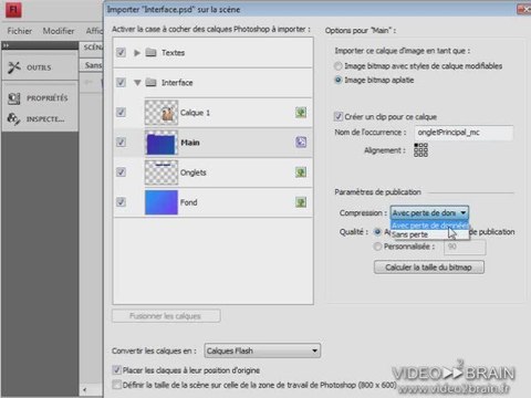 Photoshop - Flash CS4 : importer une interface Photoshop dan
